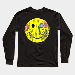 Happy Zombie Face Long Sleeve T-Shirt